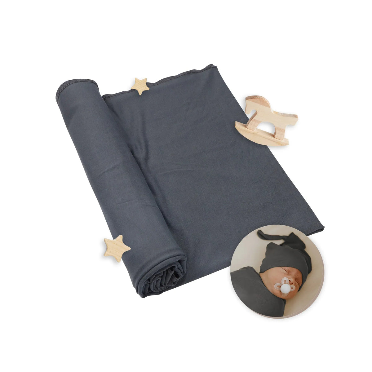 Baby Swaddle Blanket + hat - BIG FRENCHIES