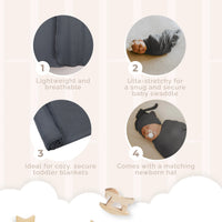 Baby Swaddle Blanket + hat - BIG FRENCHIES