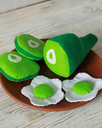 Green eggs and ham plush toy Pretend play food - BIG FRENCHIES