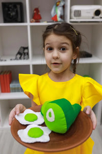 Green eggs and ham plush toy Pretend play food - BIG FRENCHIES