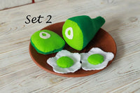 Green eggs and ham plush toy Pretend play food - BIG FRENCHIES