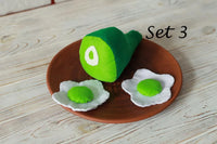 Green eggs and ham plush toy Pretend play food - BIG FRENCHIES