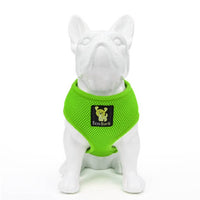 EcoBark Lime Green Dog Harness - Over-the-Head Soft Mesh Dog Vest Halter for Small to Medium Dogs and Puppies - BIG FRENCHIES