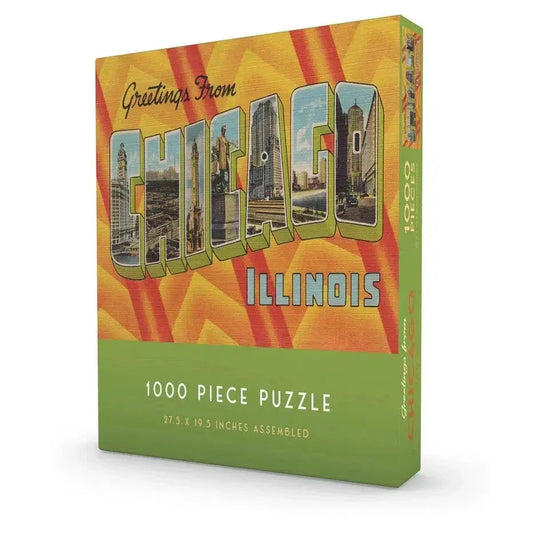 Greetings from Chicago 1000 Piece Jigsaw Puzzle Gibbs Smith - BIG FRENCHIES