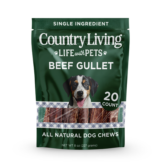 Country Living 6” Gullet Flats Dog Treats – 20 Count Bag – All-Natural Beef Esophagus Chews – High-Protein, Easily Digestible, Single-Ingredient Dog Treats – Grain-Free & Long-Lasting - BIG FRENCHIES
