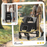 One-Click Foldable Stroller for Large Medium Small Dogs, Pet, Cats with Storage - BIG FRENCHIES