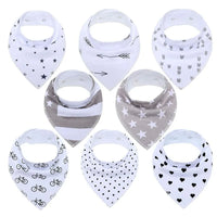 8PCS/SET Pack Baby Bandana Organic Absorbent Soft Cotton Drool Bibsfor Teething And Feeding Bib For Baby and Kids Feeding - BIG FRENCHIES