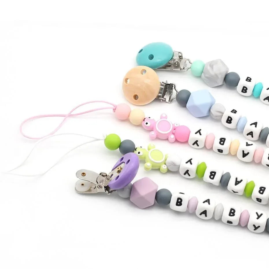 Modern Handmade Pacifier Clips Holder Chain Teething Silicone Pacifier Chains Holder For Baby For Pacifier - BIG FRENCHIES