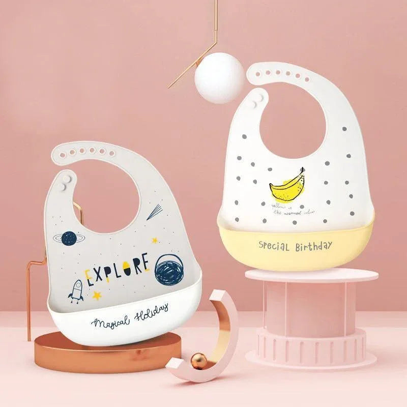 Modern Baby Bibs Waterproof Silicone Feeding Baby Saliva Towel Newborn Cartoon Aprons Baby Bibs Adjustable Burp for Baby Kids - BIG FRENCHIES