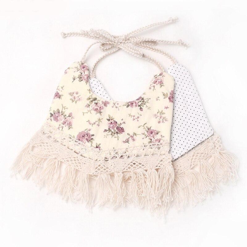 Double-deck Infant Baby Girl Boy Bib Kid Toddler Dinner Feeding Tassel Cotton Linen Burp Cloths - BIG FRENCHIES