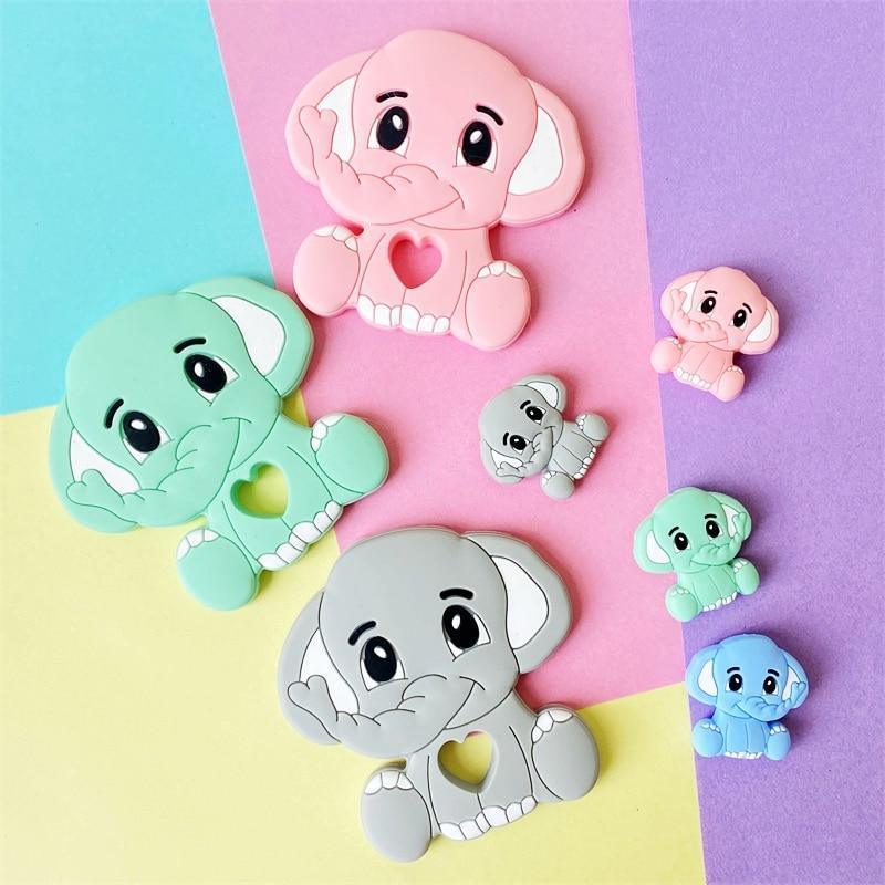 Cartoons Silicone Teether Mini Elephant Animal Rodents Chewable Toys Products For Parents Baby Boys And Girls - BIG FRENCHIES