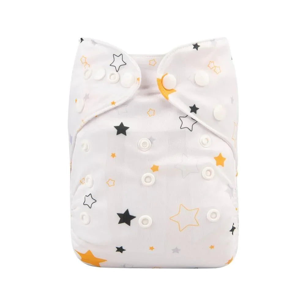 Baby One Size Fits All Reusable Baby Cloth Diaper with Microfiber Insert Diaper For Baby Boys and Baby Girls In Modern New Printed Design - BIG FRENCHIES