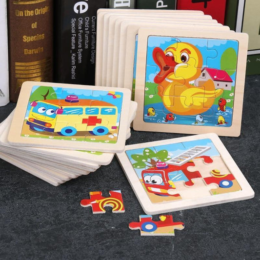 Wood Puzzles Children Adults Vehicle Puzzles Wooden Toys Learning Education Environmental Assemble Toy Educational Games For Baby and Kids - BIG FRENCHIES