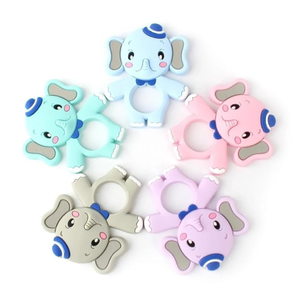 2pcs Cartoon Baby Teether Animal Silicone Teether Raccoon Elephant Koala Giraffe Baby Teething Toys Accessories Perfect Toy For Kids - BIG FRENCHIES