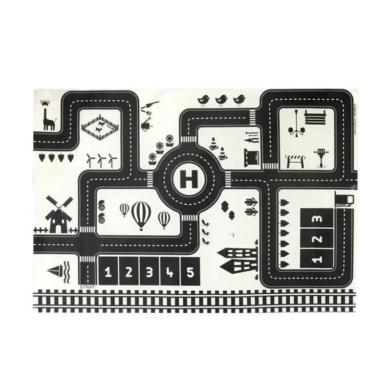 Baby Playing Mat Kids Boys Crawling Carpet Cute Cartoon Traffic Park Map Mat Toys for Children In Modern New City Design - BIG FRENCHIES