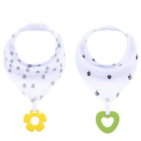 100% Organic Cotton Super Absorbent And Soft Unisex Baby Bandana Drool Bibs And Teething Toys For Newborn - BIG FRENCHIES