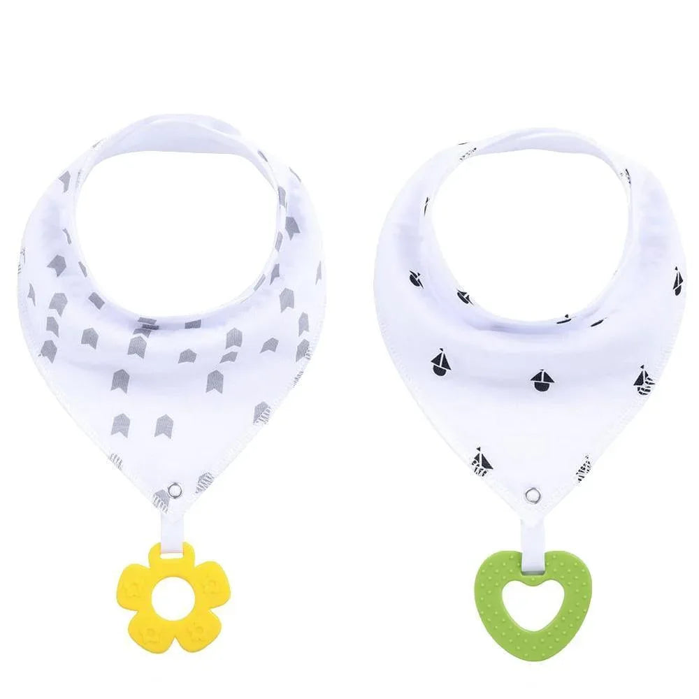 100% Organic Cotton Super Absorbent And Soft Unisex Baby Bandana Drool Bibs And Teething Toys For Newborn - BIG FRENCHIES