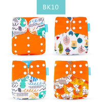 4pcs/set Washable Eco-Friendly Cloth Diaper Cover Adjustable Nappy Cloth Diapers Cloth Nappy For Baby Boys and Grils Baby - BIG FRENCHIES