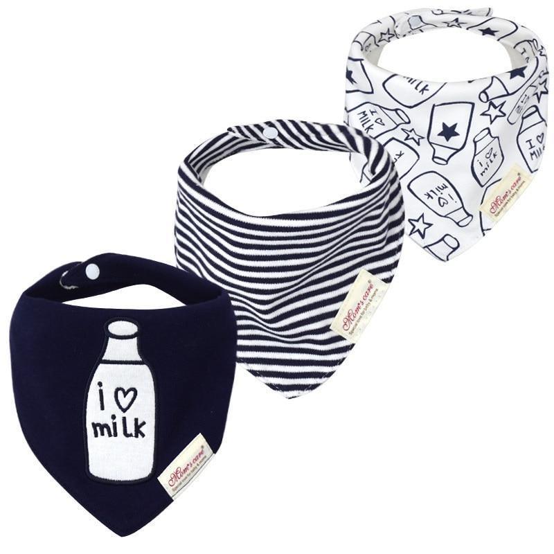 Moder 3PCS Baby Bibs Bandanna Lot Cotton Multi-style Triangle Cartoon For Infant Boys And Girls - BIG FRENCHIES