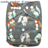 Newborn Cloth Diaper Sewed in Charcoal Bamboo Insert and Suede Pocket Diapers Waterproof Baby Nappies Design for Baby - BIG FRENCHIES