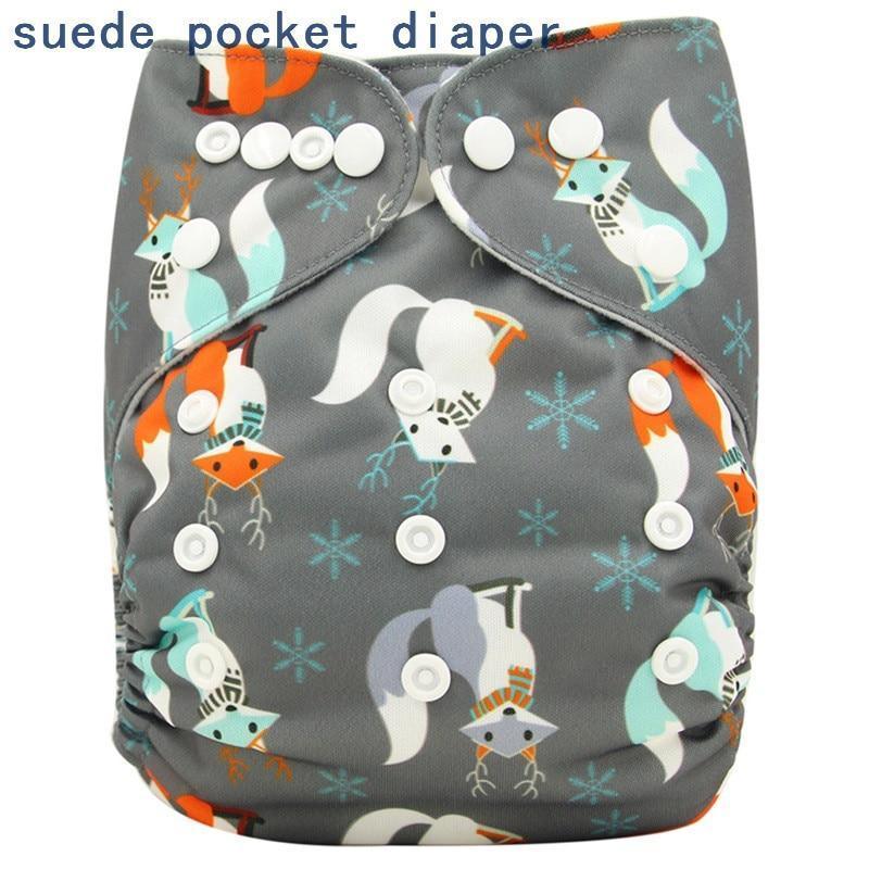 Newborn Cloth Diaper Sewed in Charcoal Bamboo Insert and Suede Pocket Diapers Waterproof Baby Nappies Design for Baby - BIG FRENCHIES