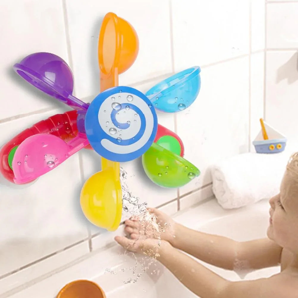 Baby Bath Toys Kids Bathroom Bathtub Bathing Toy Scoop Water Windmill Waterwheel Kids fun - BIG FRENCHIES