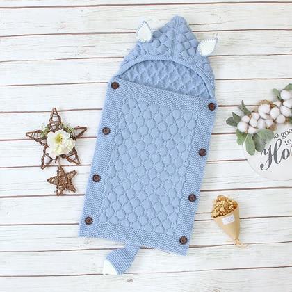 Stevvex Knitted Newborn Baby Blanket Baby Sleeping Bags Stroller Bedding Warm Swaddle Wrap - BIG FRENCHIES