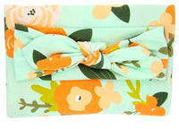 Elegant Colorful Baby Swaddle Wrap Newborn Infant Receiving Blanket Headwear Flower Print Towels With Bow - BIG FRENCHIES