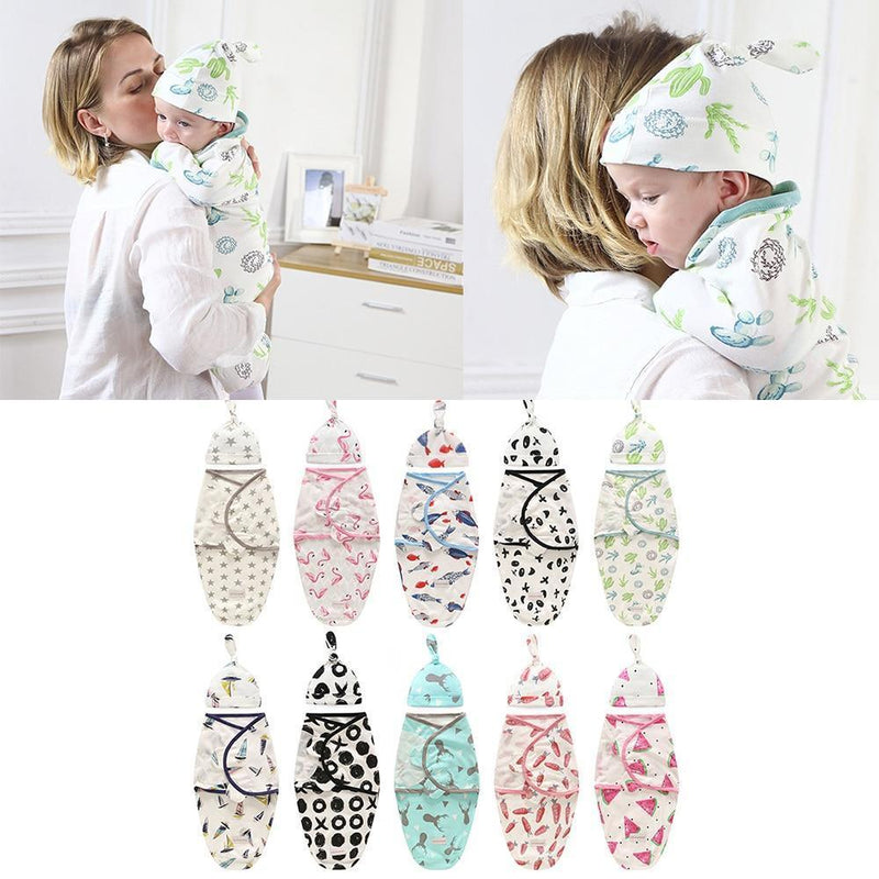 Baby Swaddle Blanket With Cap For Newborn Wrap Cotton Swaddling Bag Baby Envelope Sleep sack Blanket . - BIG FRENCHIES