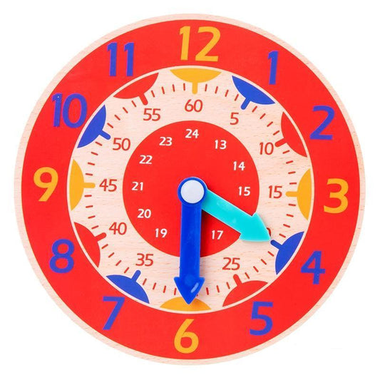 Children Montessori Wooden Clock Toys Hour Minute Second Cognition Colorful Clocks Toys for Kids Early Preschool Teaching Aids - BIG FRENCHIES
