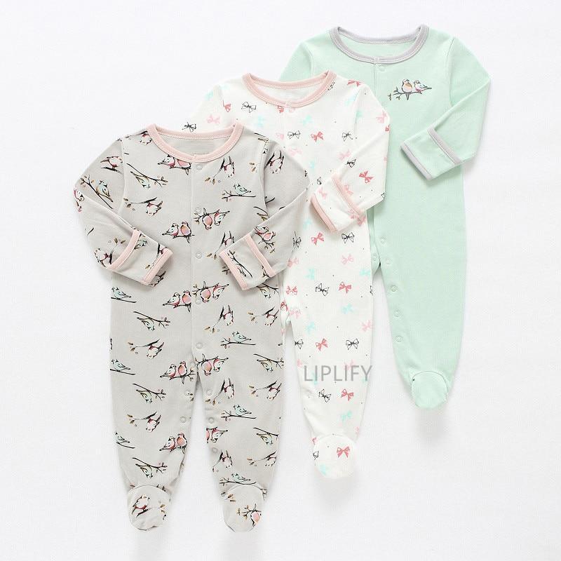 3Pcs Baby unisex Rompers Long Sleeve Sleep suit Cartoon Jumpsuit Baby Pajamas Stes For Kids Between 0-12Months - BIG FRENCHIES