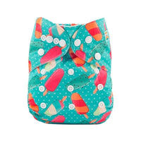 Baby One Size Fits All Reusable Baby Cloth Diaper with Microfiber Insert Diaper For Baby Boys and Baby Girls In Modern New Printed Design - BIG FRENCHIES