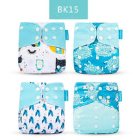4PCS/SET Washable Eco-friendly Diaper Ecological Adjustable Nappy Reusable Cloth Diapers Set For Baby and Kids - BIG FRENCHIES