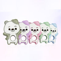 Silicone Bear Baby Teethers Silicone Beads Baby Pacifier Clips Teething Toys Clip Nipple Clasps For Baby Boys And Girls - BIG FRENCHIES