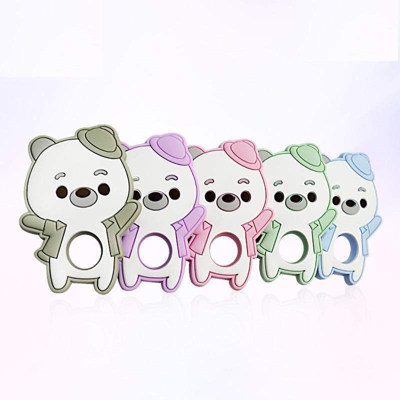 Silicone Bear Baby Teethers Silicone Beads Baby Pacifier Clips Teething Toys Clip Nipple Clasps For Baby Boys And Girls - BIG FRENCHIES