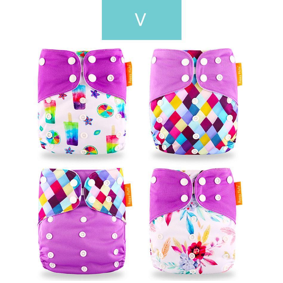 4PCS/SET Washable Eco-friendly Diaper Ecological Adjustable Nappy Reusable Cloth Diapers Set For Baby and Kids - BIG FRENCHIES