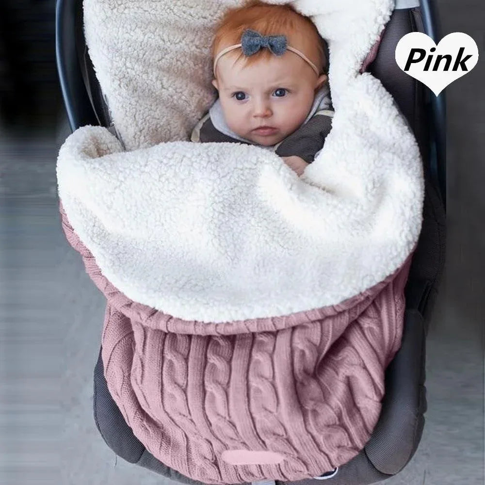 Warm Baby Blanket Knitted Newborn Swaddle Wrap Soft Sleeping Bag Footmuff Cotton Envelope For Stroller Accessories For Baby - BIG FRENCHIES