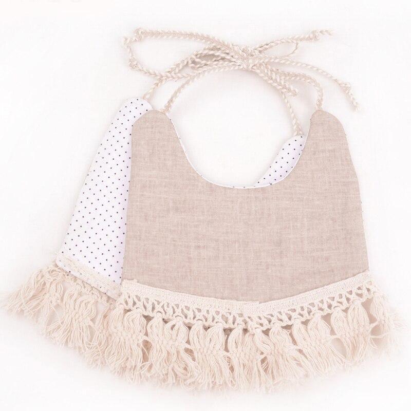 Double-deck Infant Baby Girl Boy Bib Kid Toddler Dinner Feeding Tassel Cotton Linen Burp Cloths - BIG FRENCHIES