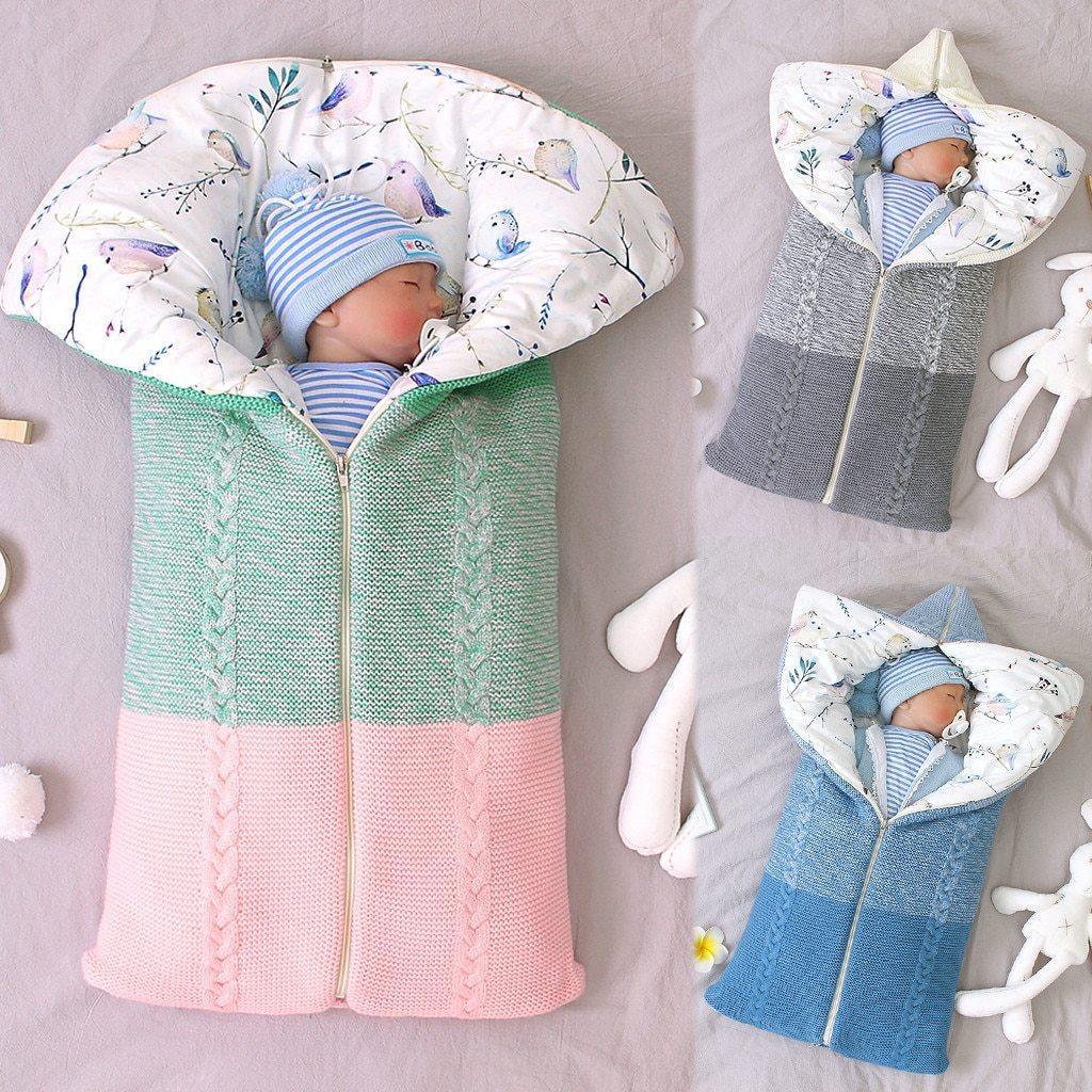 Newborn Infant Baby Knit sleep bag Stroller envelope Blanket Winter Warm Swaddle Wrap Sleeping Bags - BIG FRENCHIES
