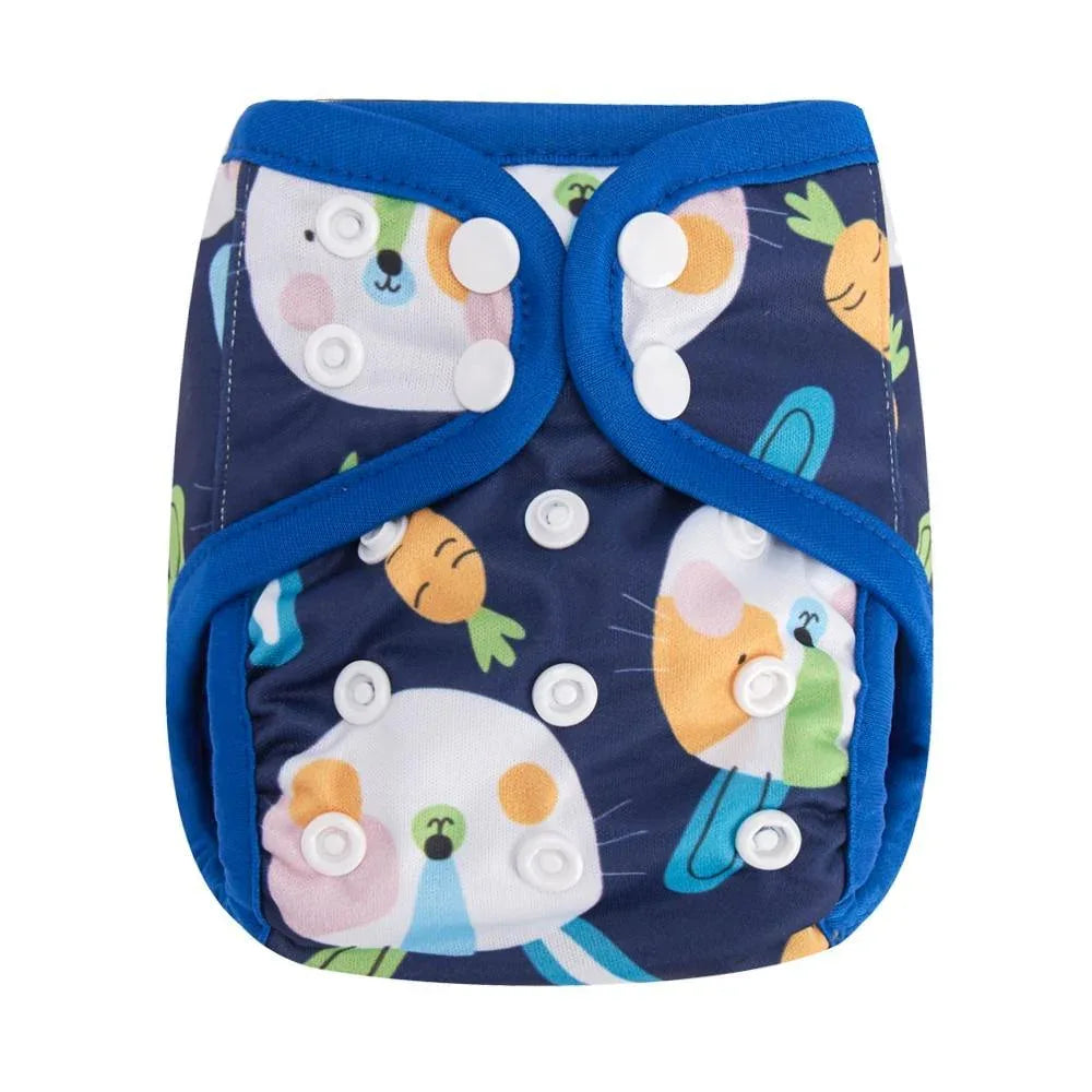 Newborn Pocket Diaper Cloth Diapers Bamboo Charcoal Inner Waterproof PUL Outer Double Gussets Nappies for Baby - BIG FRENCHIES