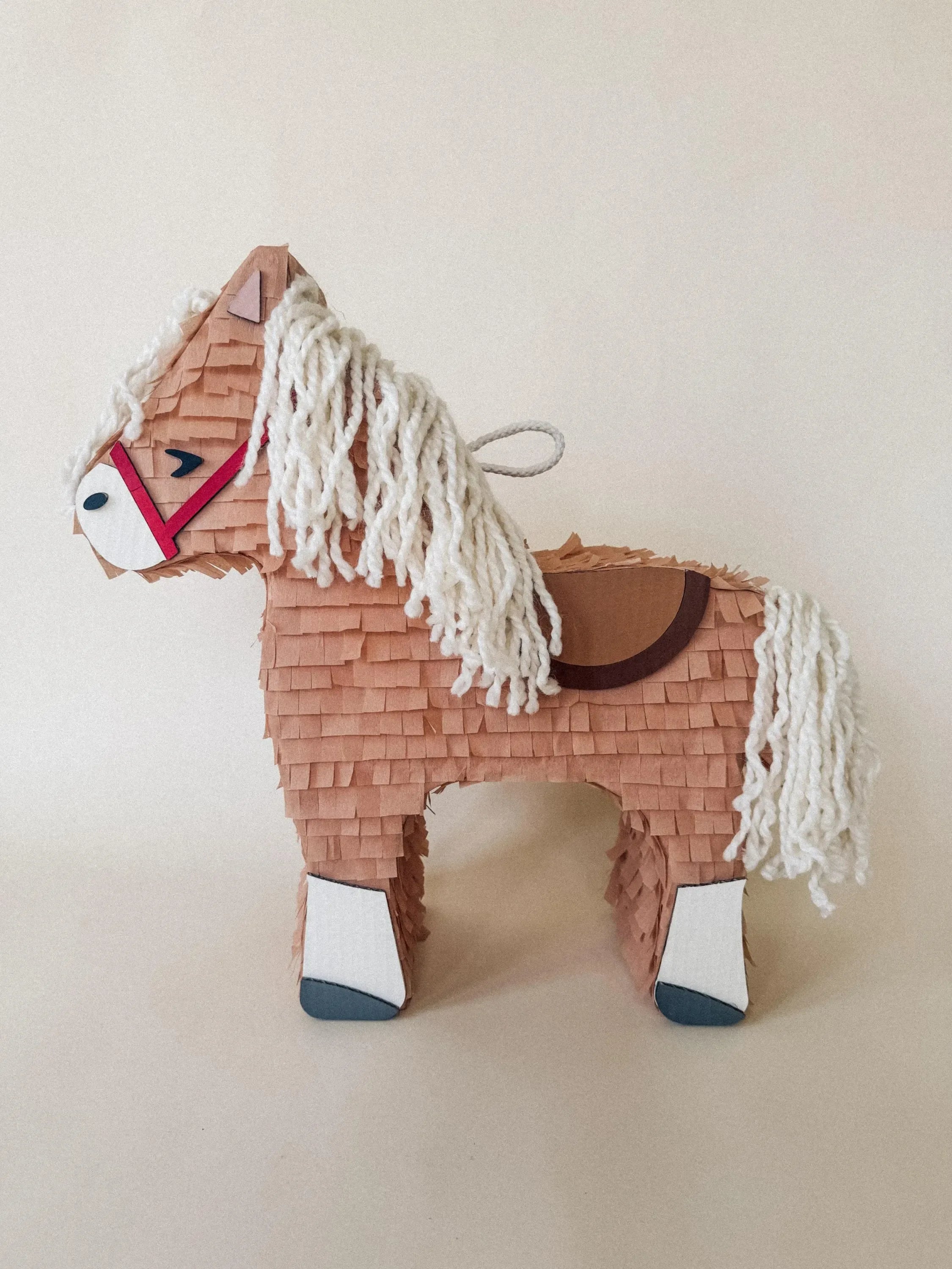 🐴 Birthday Horse Piñata – Handmade 22” Party Decoration with String Mane & Candy Holder - BIG FRENCHIES
