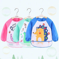 Cute Cartoon Print Baby Waterproof Long Sleeve Apron Children Feeding Smock Bib Baby Accessories - BIG FRENCHIES