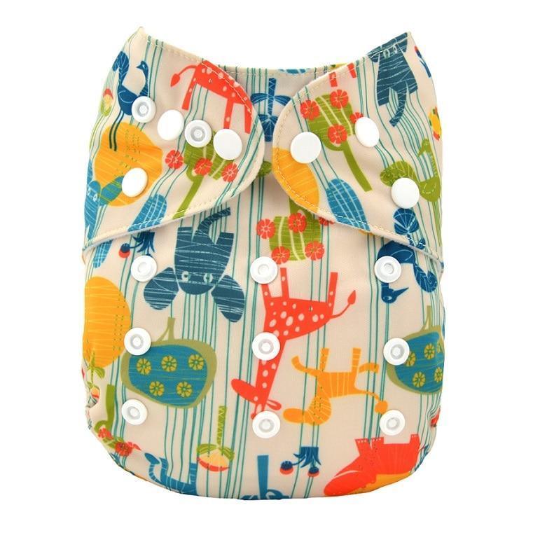 Baby One Size Fits All Reusable Baby Cloth Diaper with Microfiber Insert Diaper For Baby Boys and Baby Girls In Modern New Printed Design - BIG FRENCHIES