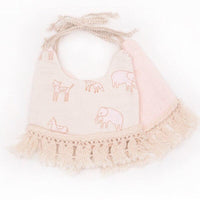 Double-deck Infant Baby Girl Boy Bib Kid Toddler Dinner Feeding Tassel Cotton Linen Burp Cloths - BIG FRENCHIES