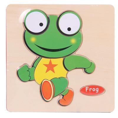 Baby Toys Wooden 3D Puzzle Cartoon Animal Intelligence Kids Educational Brain Teaser Children Tangram Shapes Learning - BIG FRENCHIES