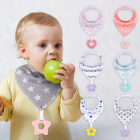100% Organic Cotton Super Absorbent And Soft Unisex Baby Bandana Drool Bibs And Teething Toys For Newborn - BIG FRENCHIES