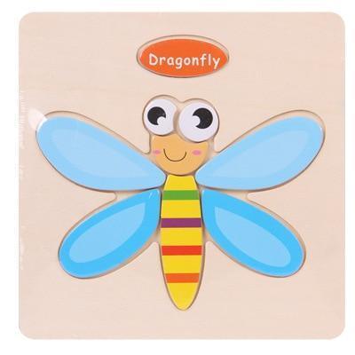 Baby Toys Wooden 3D Puzzle Cartoon Animal Intelligence Kids Educational Brain Teaser Children Tangram Shapes Learning - BIG FRENCHIES