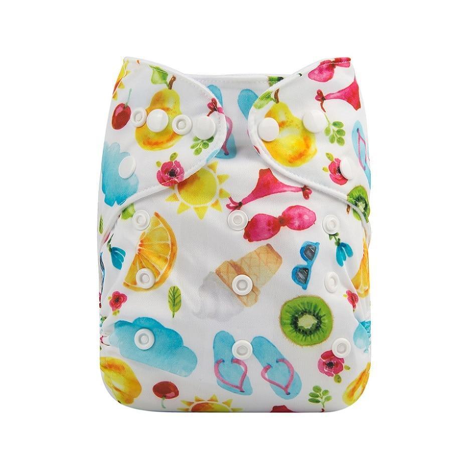Baby One Size Fits All Reusable Baby Cloth Diaper with Microfiber Insert Diaper For Baby Boys and Baby Girls In Modern New Printed Design - BIG FRENCHIES