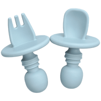 Big Baby Feeding Unique Spoon And Fork Set  Soft Silicone Feeding  Flatware  Safe Training Spoon For Baby Girls And Boys