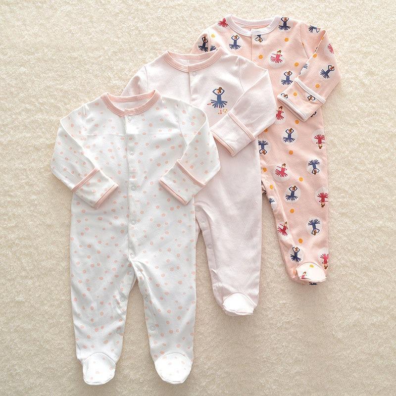 3Pcs Baby unisex Rompers Long Sleeve Sleep suit Cartoon Jumpsuit Baby Pajamas Stes For Kids Between 0-12Months - BIG FRENCHIES